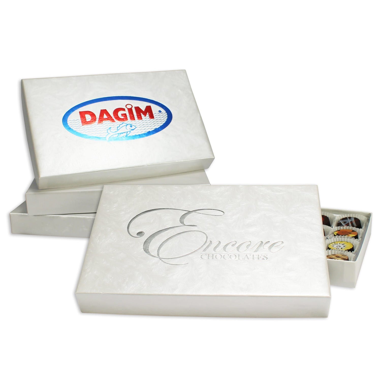 White Embossed Pattern - Set Up Candy Box - (1 lb) 9-3/8 x 6 x 1-1/8"