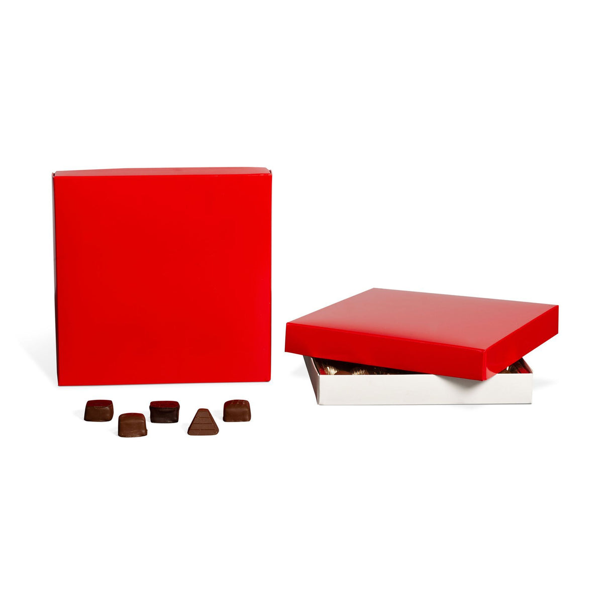 Red - Candy Box Lid - (16 oz) 7-3/4 x 7-3/4 x 1-1/8"