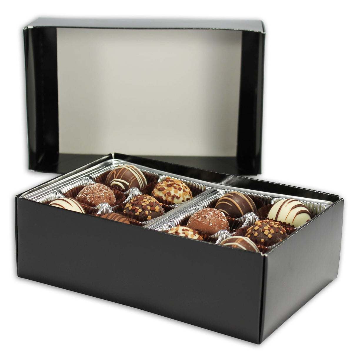 Black - Candy Box Base - (1/2 lb x 2 Layers) 7 x 4-3/8 x 2-1/4"