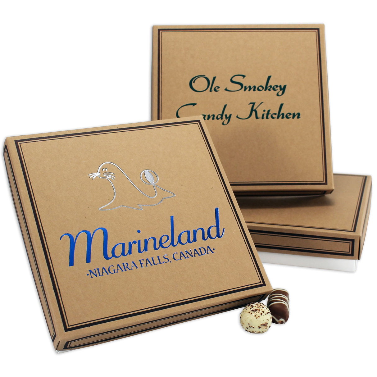 Kraft w/ Trim - Candy Box Lid - (16 oz x 2 Layers) 7-3/4 x 7-3/4 x 1-1/8"