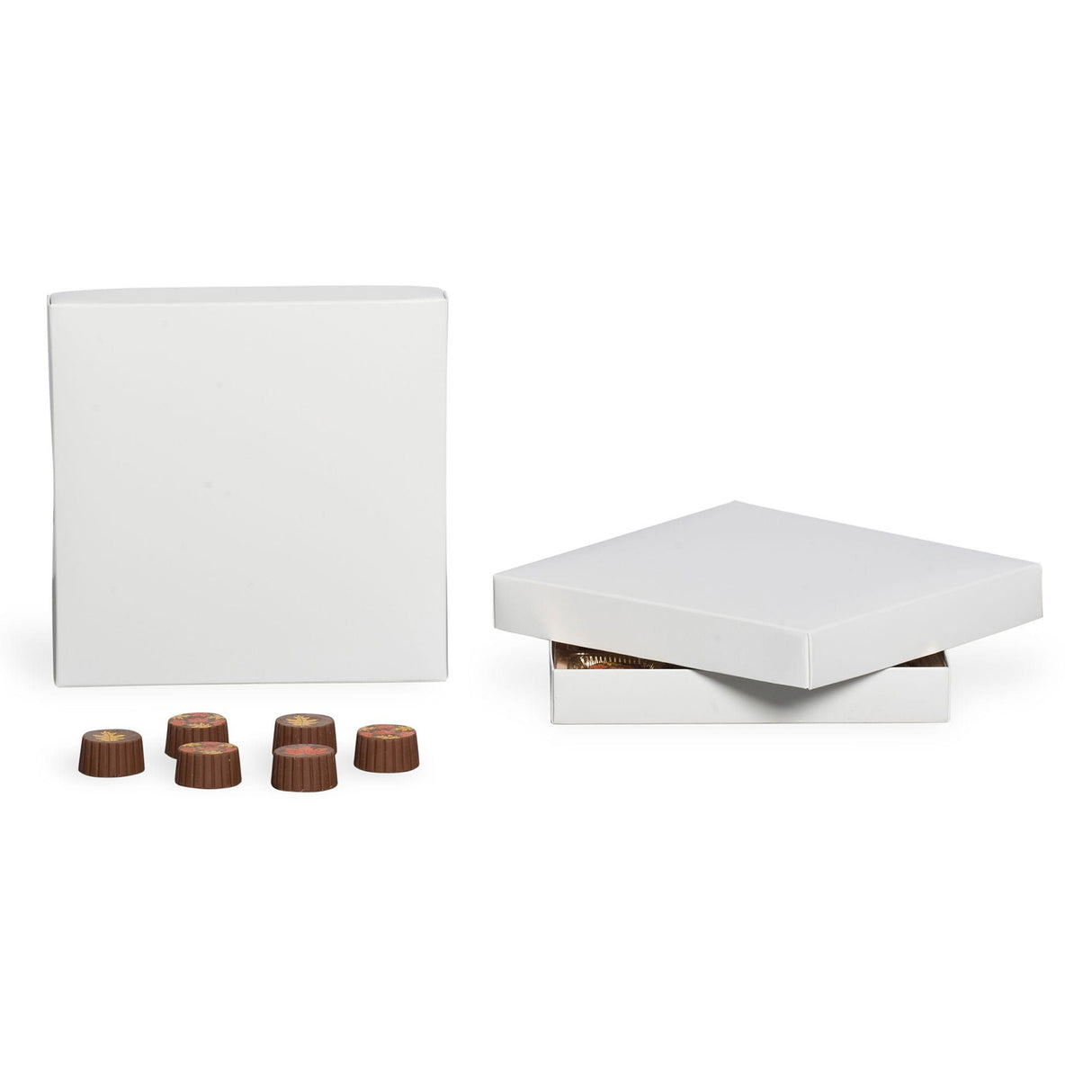 White - Candy Box Lid - (16 oz x 2 Layers) 7-3/4 x 7-3/4 x 1-1/8"