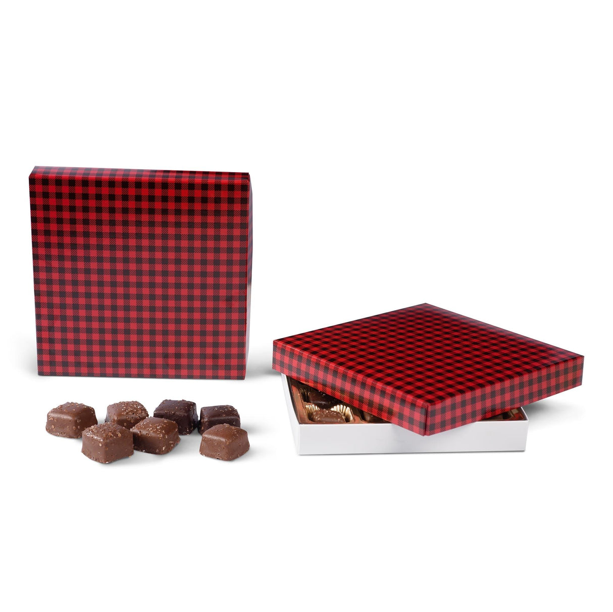 Buffalo Plaid - Candy Box Lid - (16 oz x 2 Layers) 7-3/4 x 7-3/4 x 1-1/8"