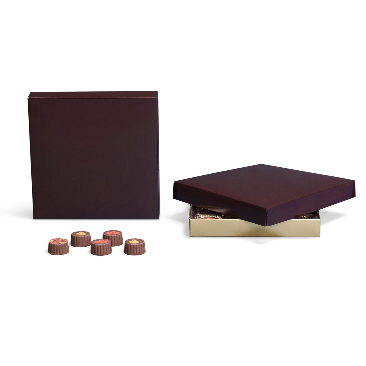 Brown - Candy Box Lid - (16 oz x 2 Layers) 7-3/4 x 7-3/4 x 1-1/8"
