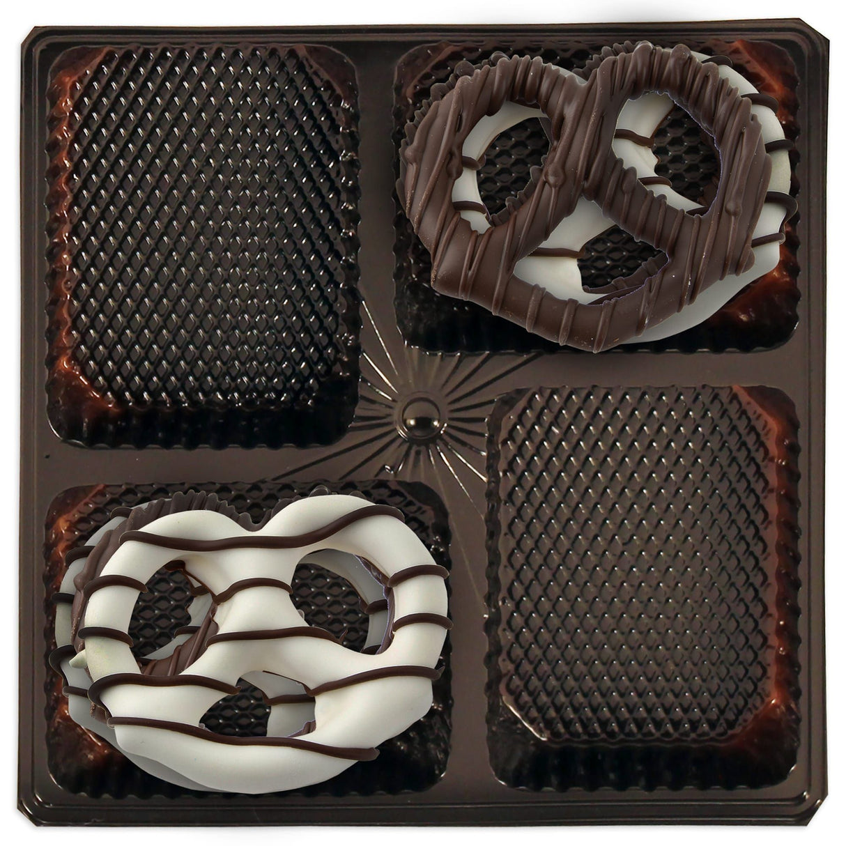 Brown - Square Candy Tray - (16 oz) 7-7/16 x 7-7/16 x 15/16"