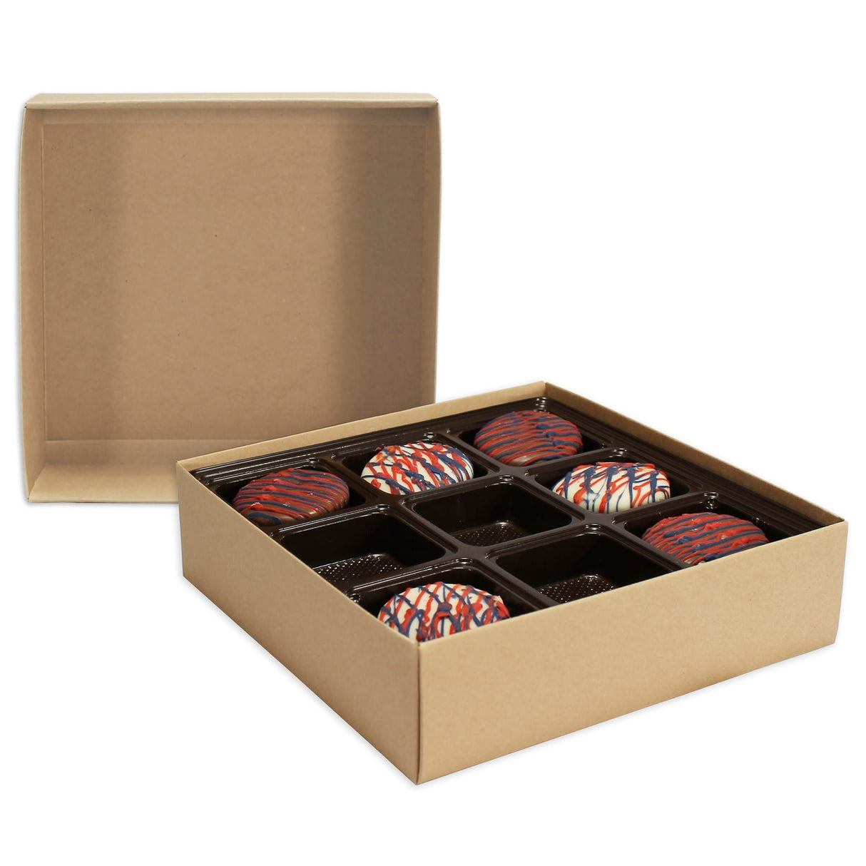 Kraft - Candy Box Base - (16 oz x 2 Layers) 7-9/16 x 7-9/16 x 2-1/8"