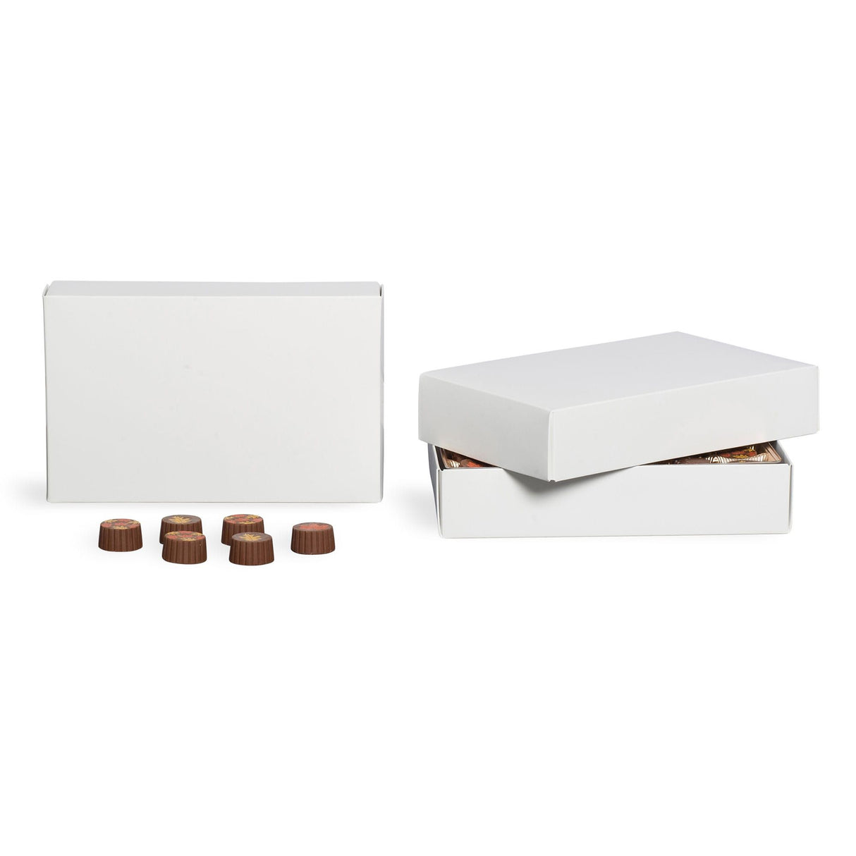 White 2 Layer - Candy Box Lid - (1 lb x 2 Layers) 9-5/8 x 6-1/8 x 2"