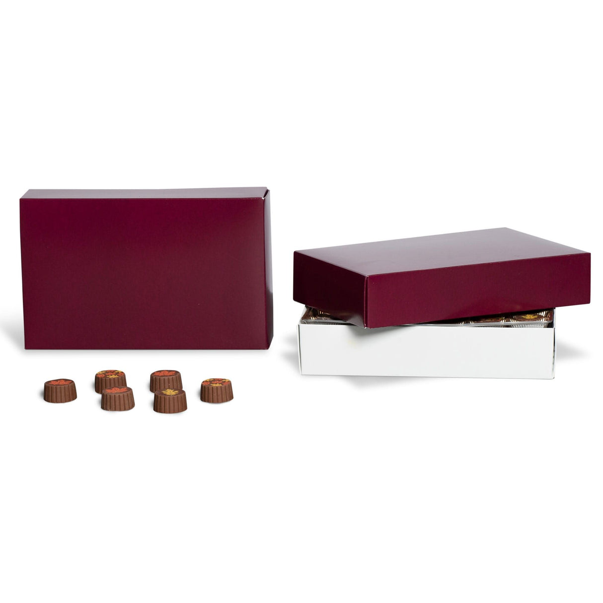 Burgundy 2 Layer - Candy Box Lid - (1 lb x 2 Layers) 9-5/8 x 6-1/8 x 2"