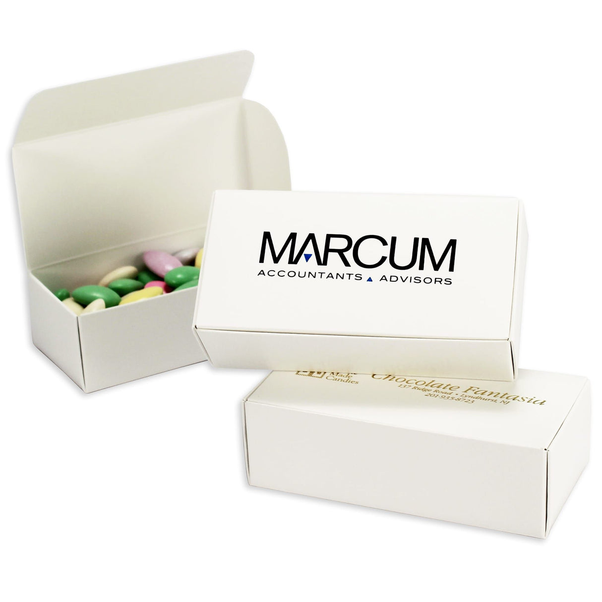 White - Folding Candy Box - (1/2 lb) 5-1/2 x 2-3/4 x 1-3/4"