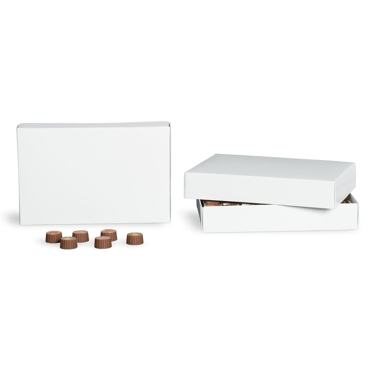 White - Candy Box Lid - (1-1/2 lb x 2 Layers) 11-1/4 x 7-3/8 x 2"