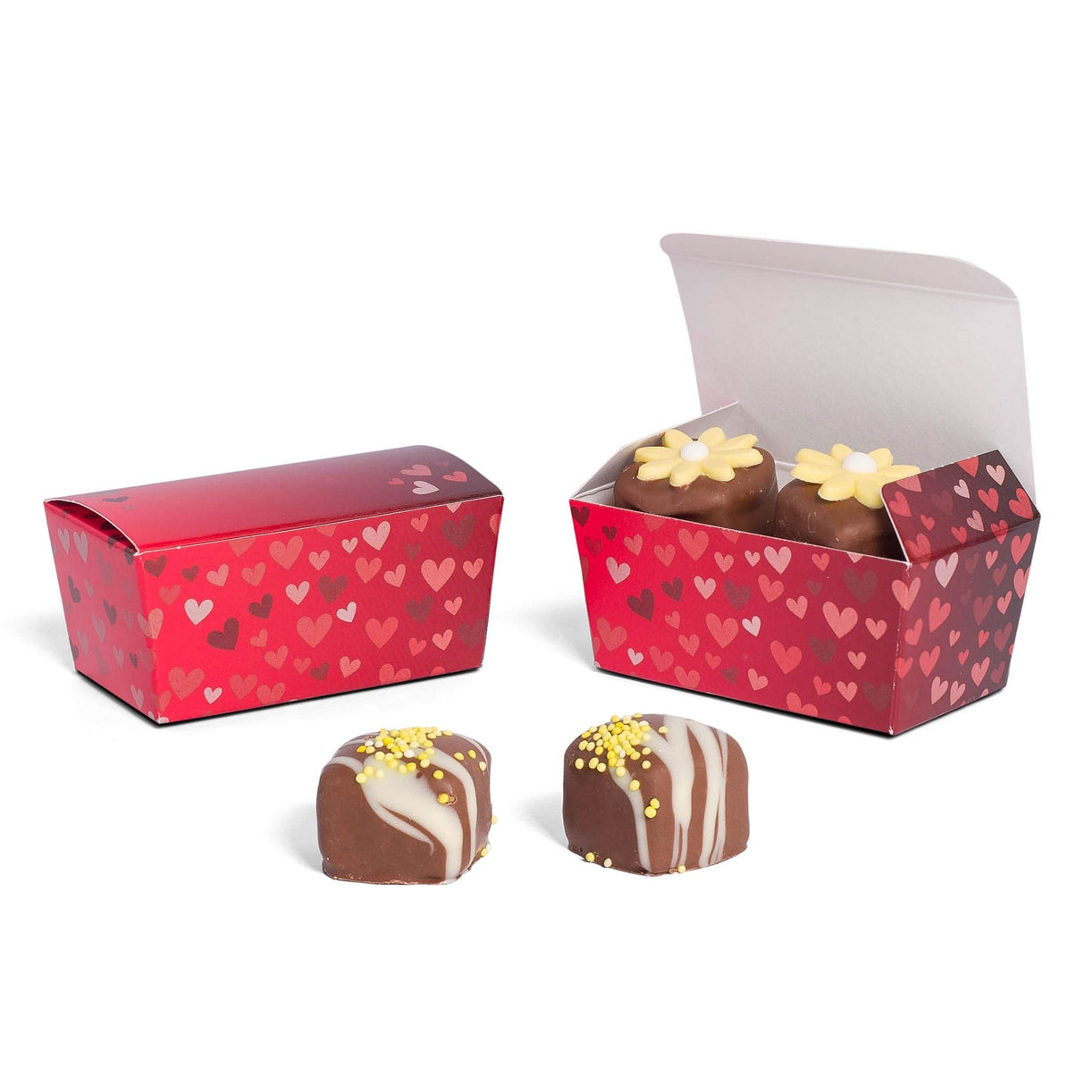 Foil Hearts - Ballotin Box - (2 oz) 2-13/16 x 1-9/16 x 1-1/4"