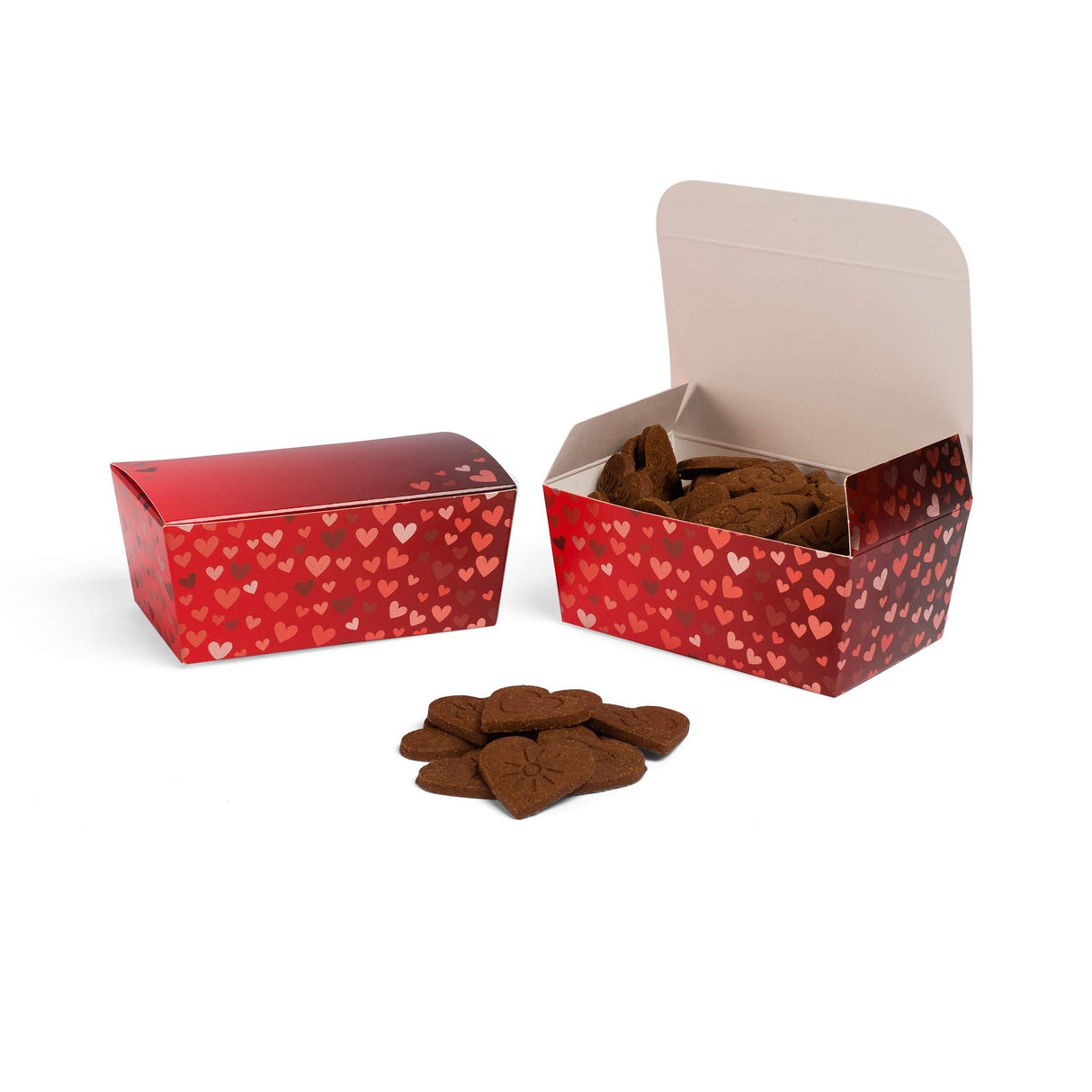 Foil Hearts - Ballotin Box - (1/4 lb) 4-3/16 x 2-5/8 x 1-7/8"