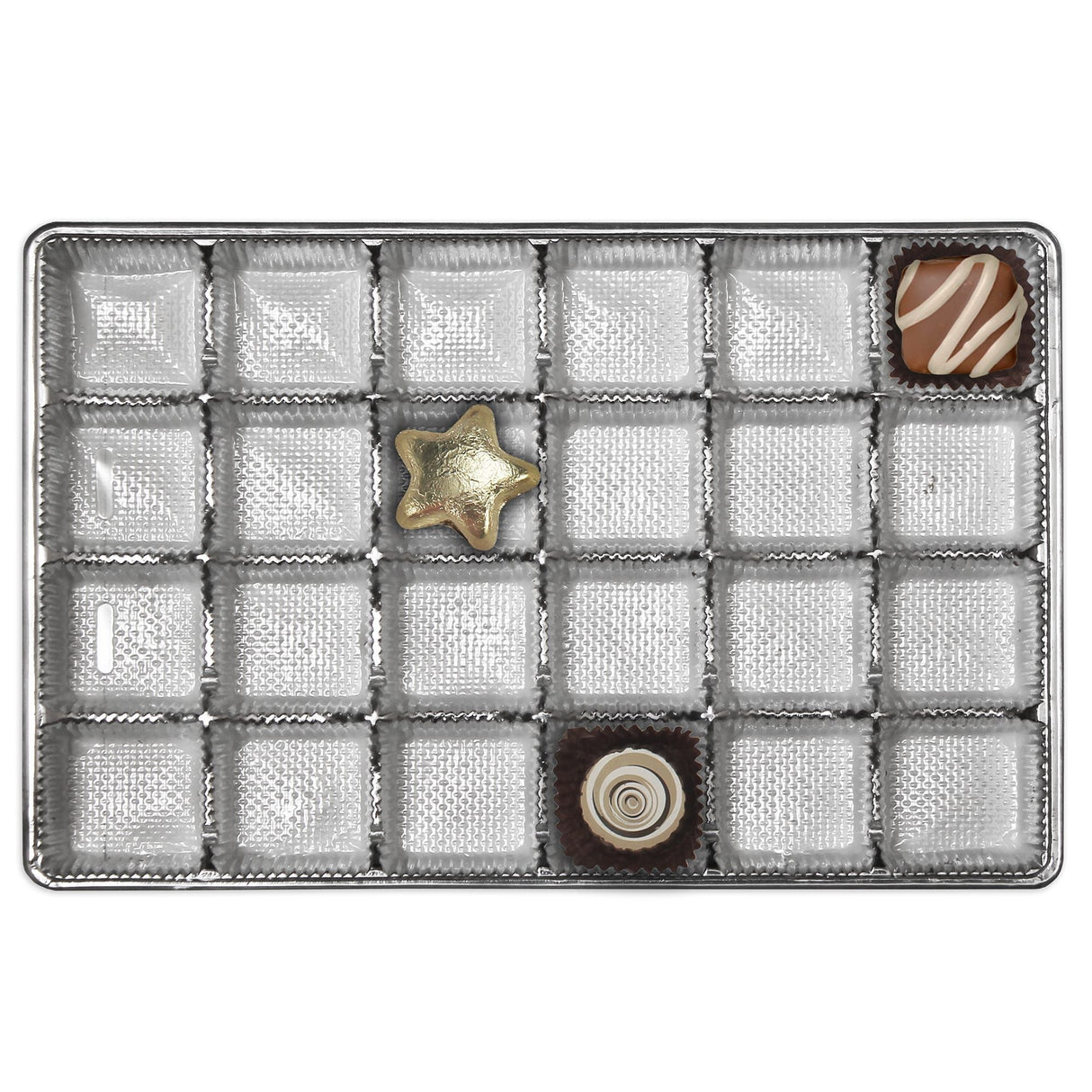 Silver - Rectangle Candy Tray - (1 lb) 9-3/8 x 6 x 15/16"