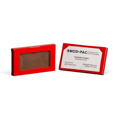 Red - with Window - Chocolate Bar Favor Box - 3-7/8 x 2-5/16 x 7/16"