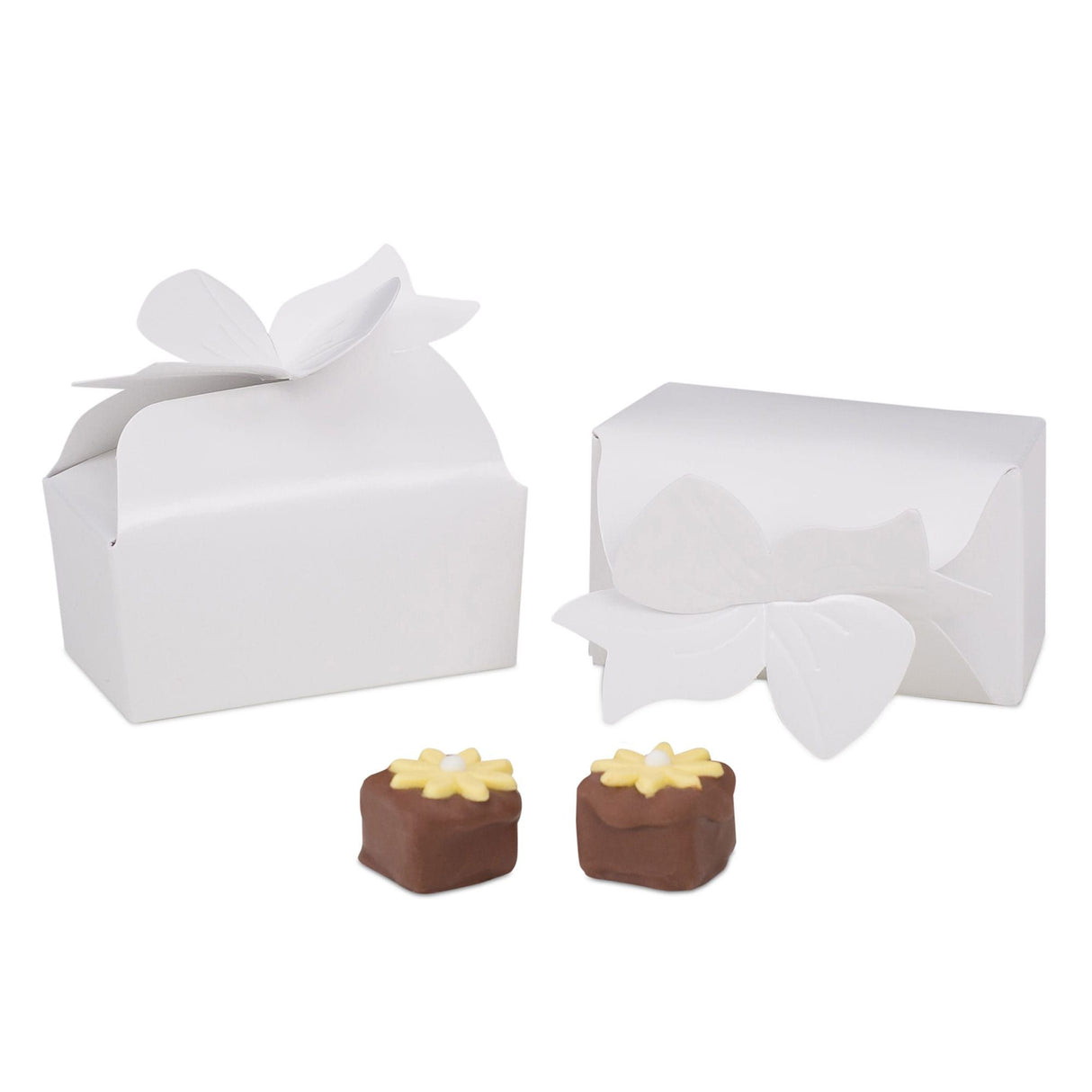 White - Bow Top Favor Box - 2-5/8 x 1-1/2 x 1-3/16"