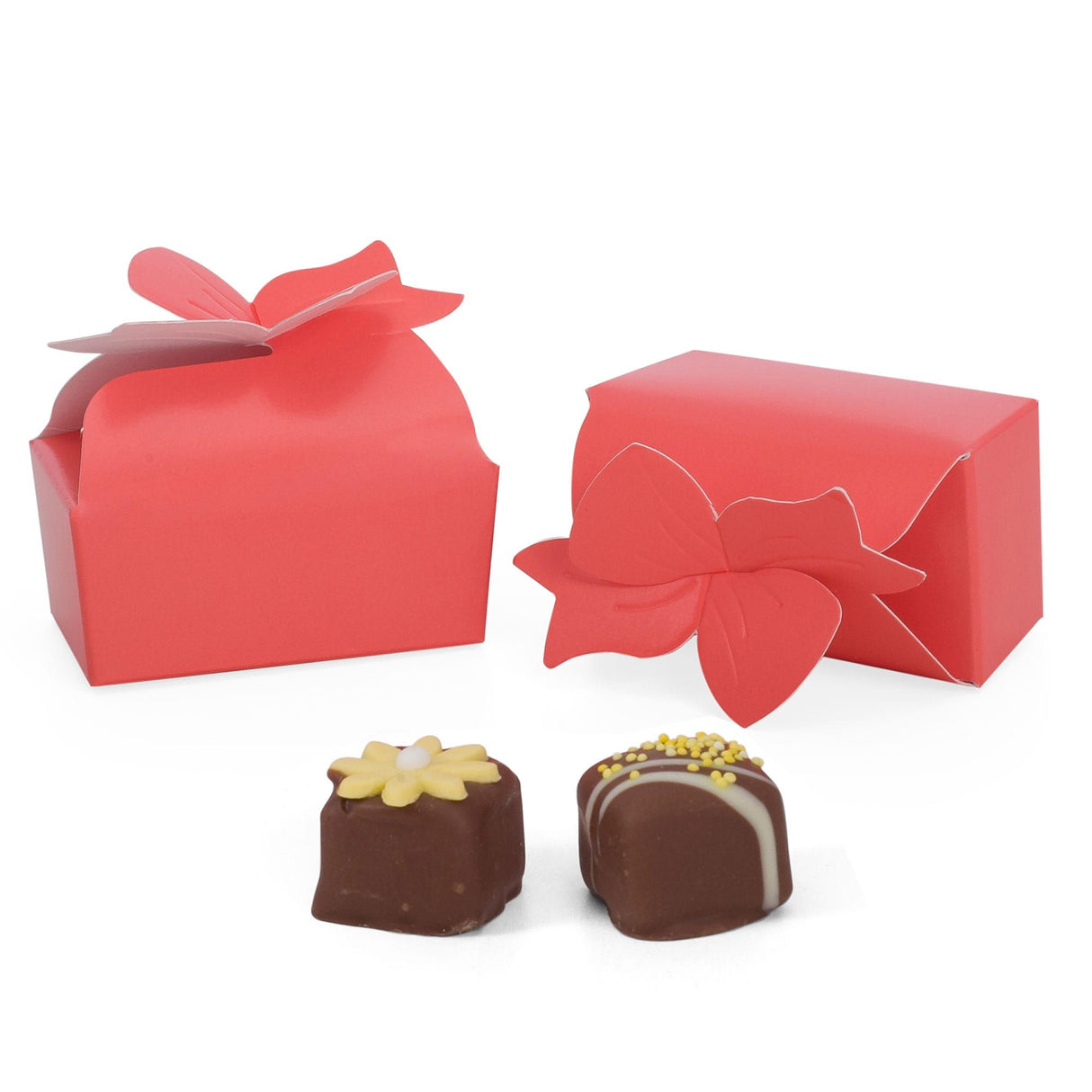 Coral - Bow Top Favor Box - 2-5/8 x 1-1/2 x 1-3/16"