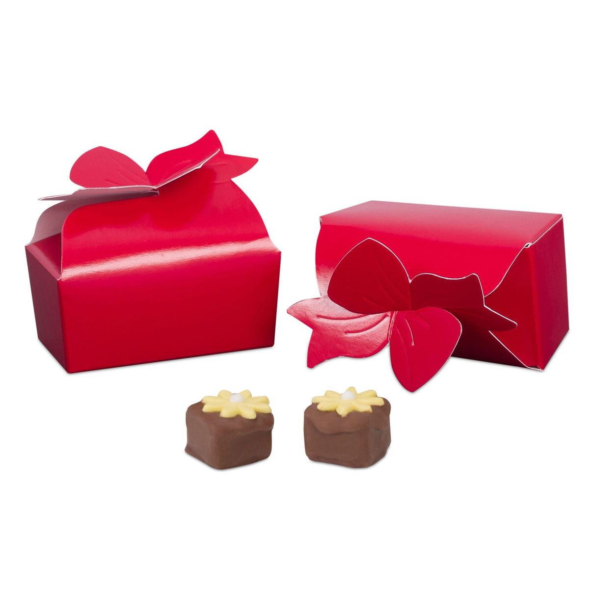 Red - Bow Top Favor Box - 2-5/8 x 1-1/2 x 1-3/16"