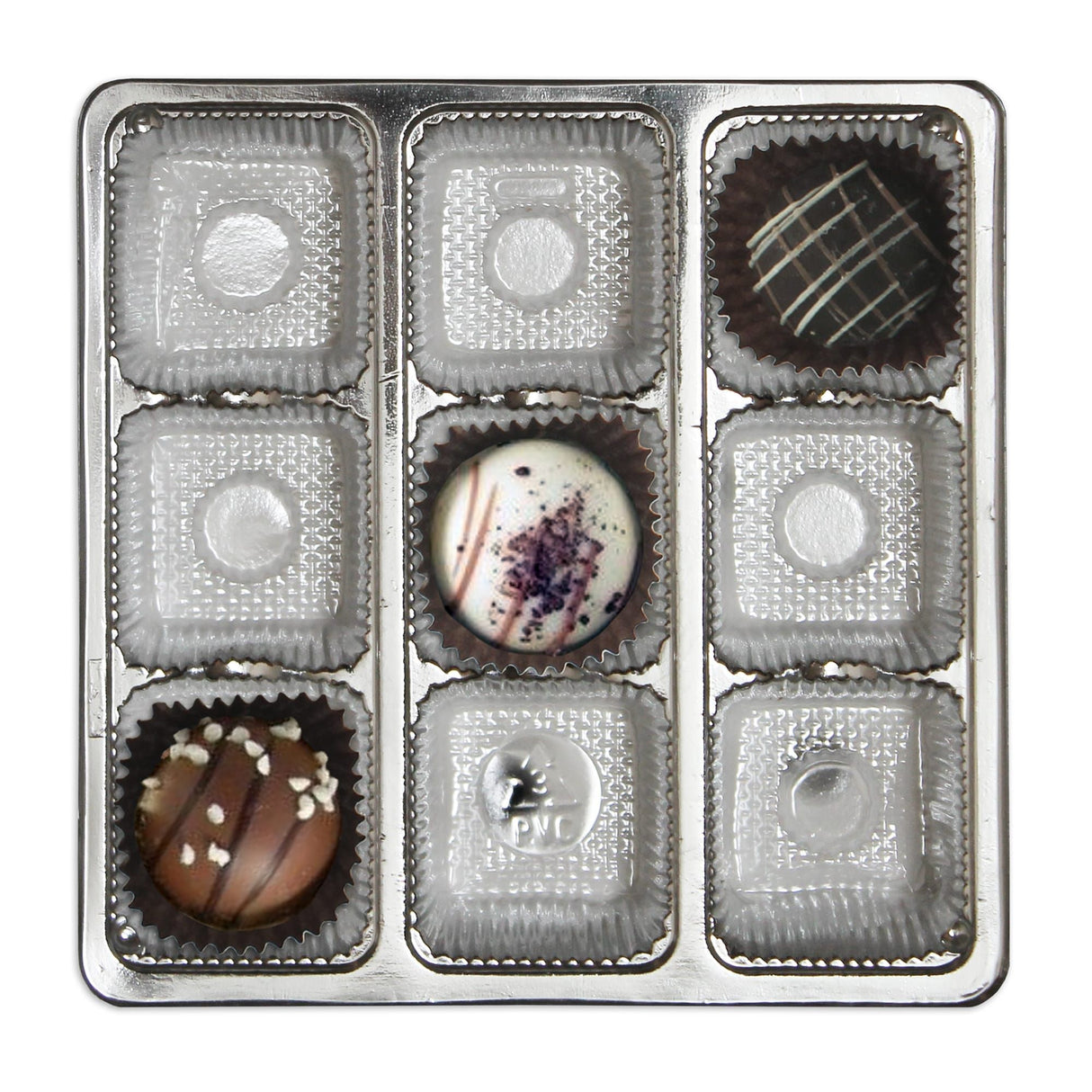 Silver - Square Candy Tray - (8 oz) 5-1/2 x 5-1/2 x 15/16"