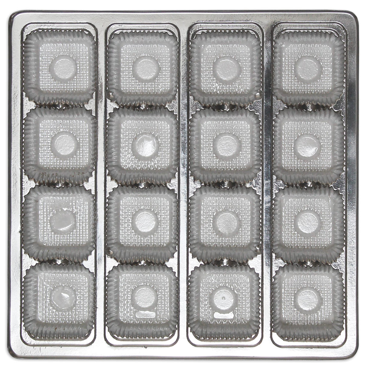 Silver - Square Candy Tray - (16 oz) 7-7/16 x 7-7/16 x 15/16"