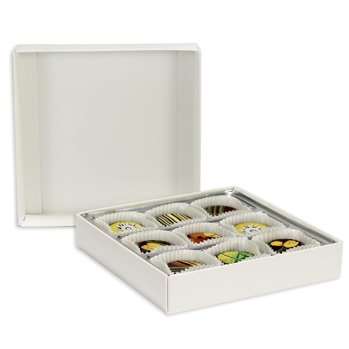 White Base - Candy Box Base - (8 oz) 5-9/16 x 5-9/16 x 1-1/8"