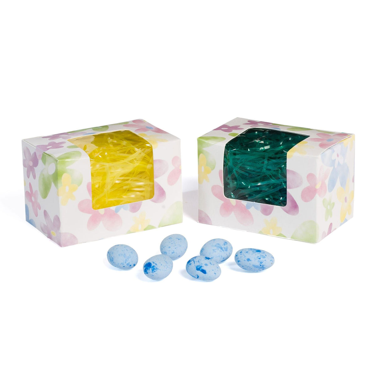 Watercolor Daisy Window - Egg Mold Candy Box - (1/4 lb) 3-5/8 x 2-3/8 x 2-3/8"