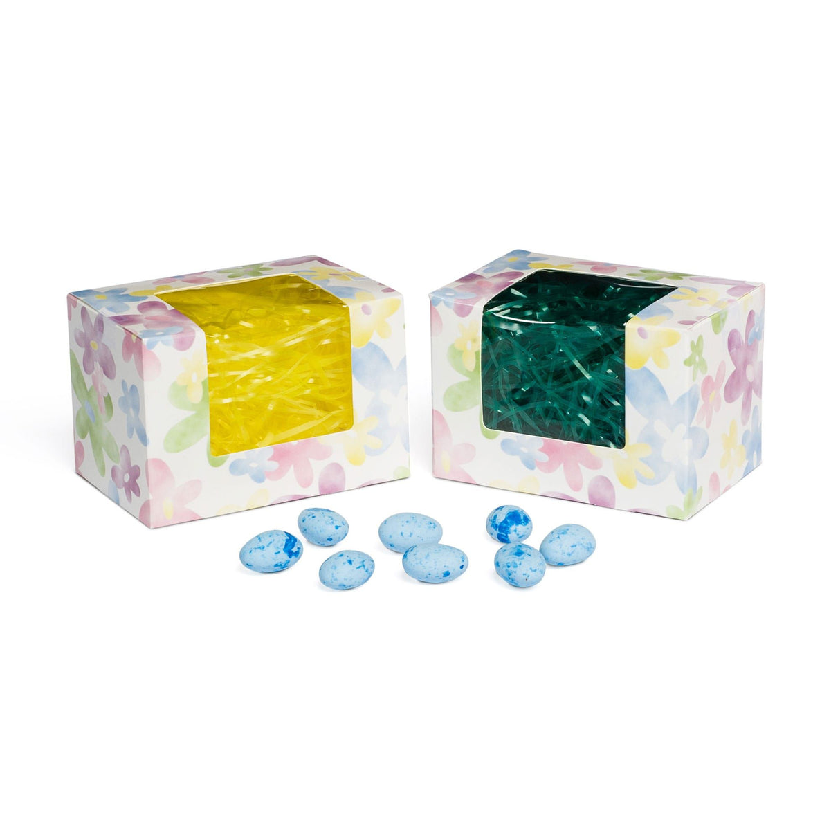 Watercolor Daisy Window - Egg Mold Candy Box - (1/2 lb) 4-5/8 x 3-1/8 x 3-1/8"