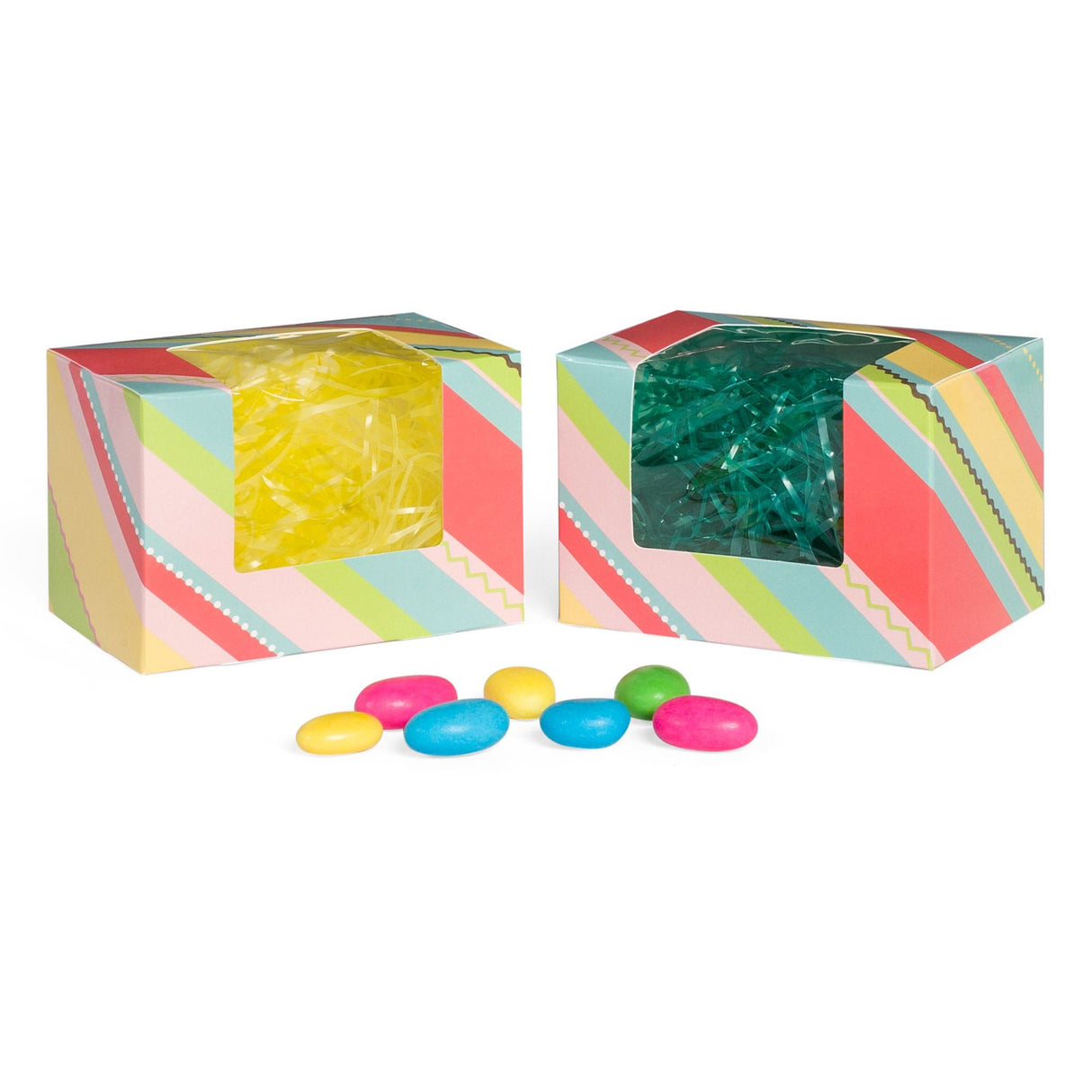 Easter Stripes - with Window - Egg Mold Candy Box - (1/2 lb) 4-5/8 x 3-1/8 x 3-1/8"
