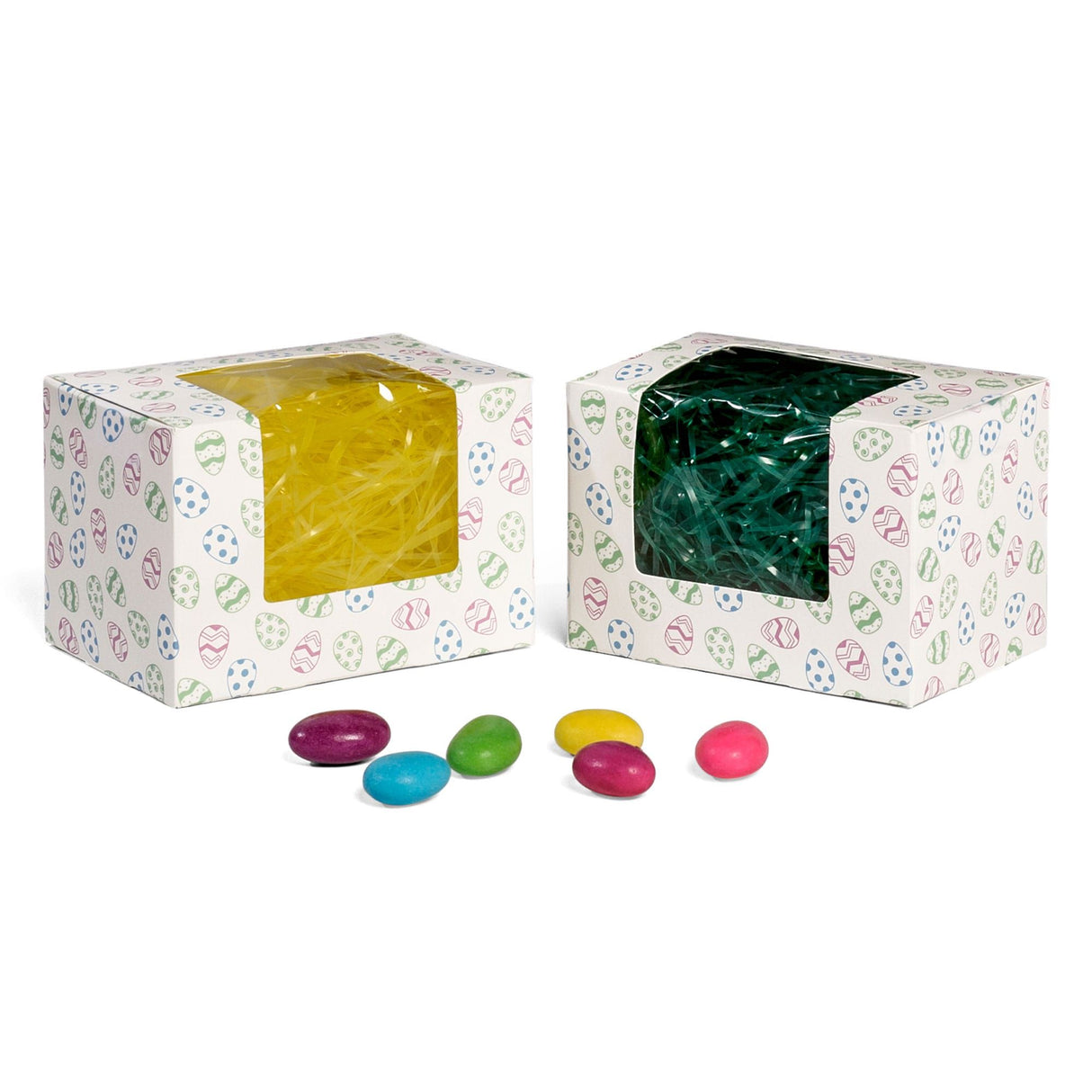 Foil Eggs Window - Egg Mold Candy Box - (1/2 lb) 4-5/8 x 3-1/8 x 3-1/8"