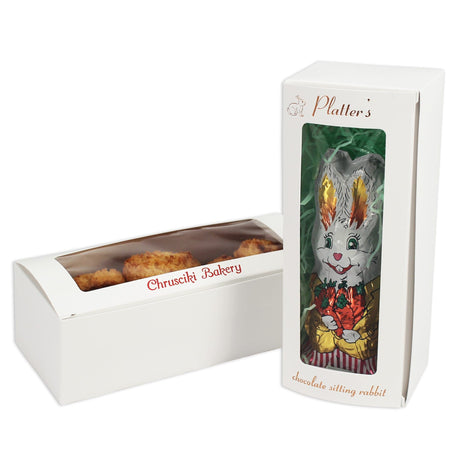 White Window - Bunny Mold Candy Box - 8 x 3-1/4 x 2-1/2"