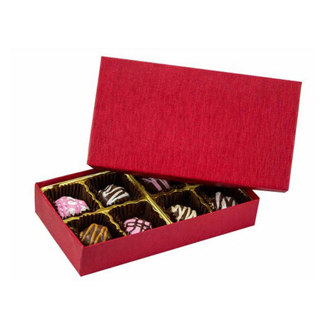 Cherry Red - Rigid Candy Box - Lid & Base - (1/4 lb) 6-1/2 x 3-1/2 x 1-1/8"