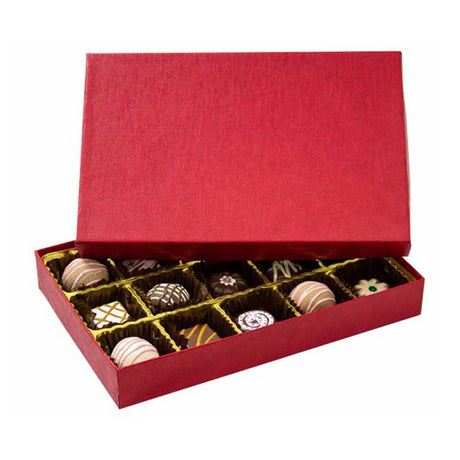 Cherry Red - Rigid Candy Box - Lid & Base - (1/2 lb) 8-1/8 x 5-1/4 x 1-1/8"