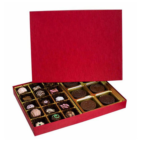 Cherry Red - Rigid Candy Box - Lid & Base - (1 lb) 10-1/2 x 8-1/8 x 1-1/8"