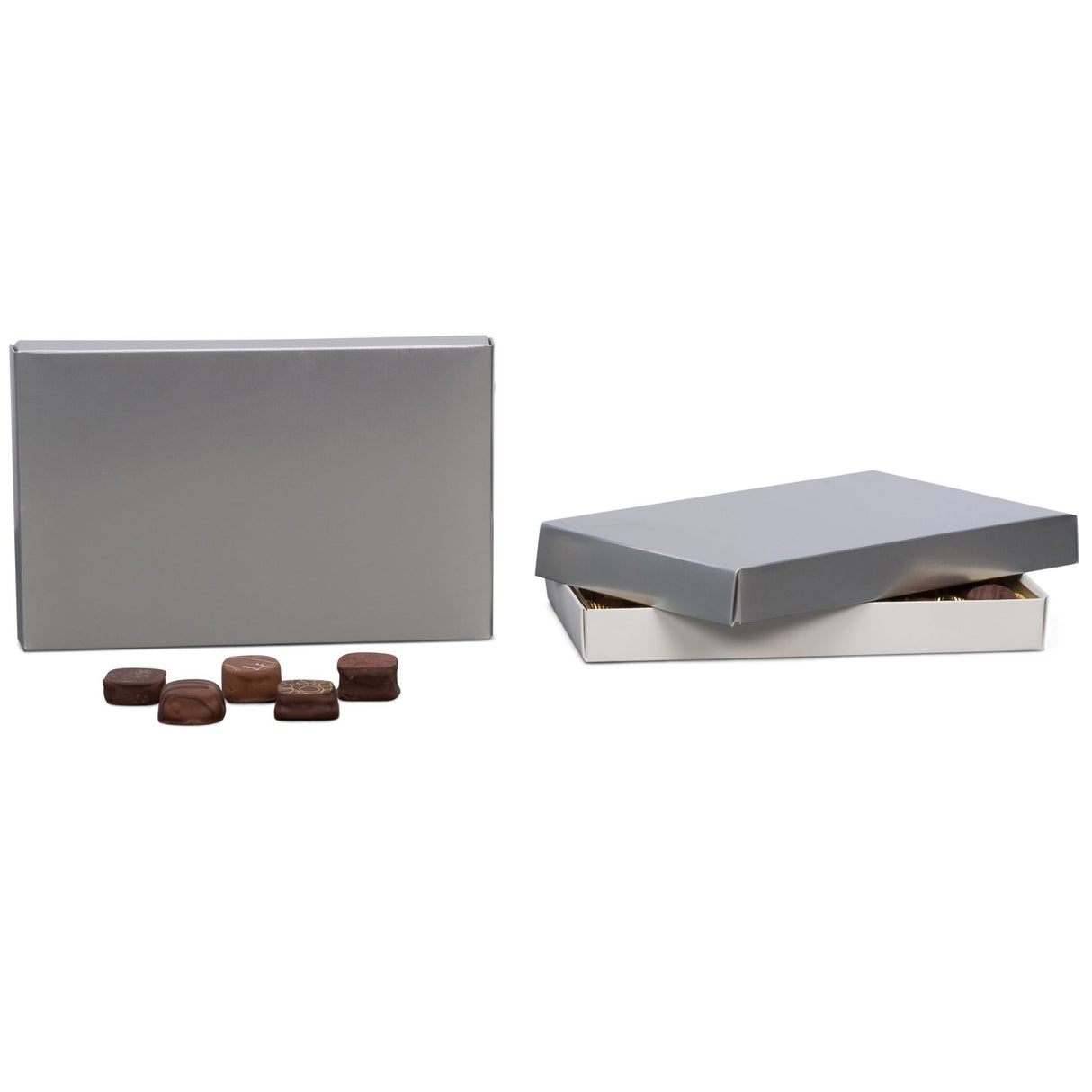 Silver - Candy Box Lid - (1 lb) 9-5/8 x 6-1/8 x 1-1/8"