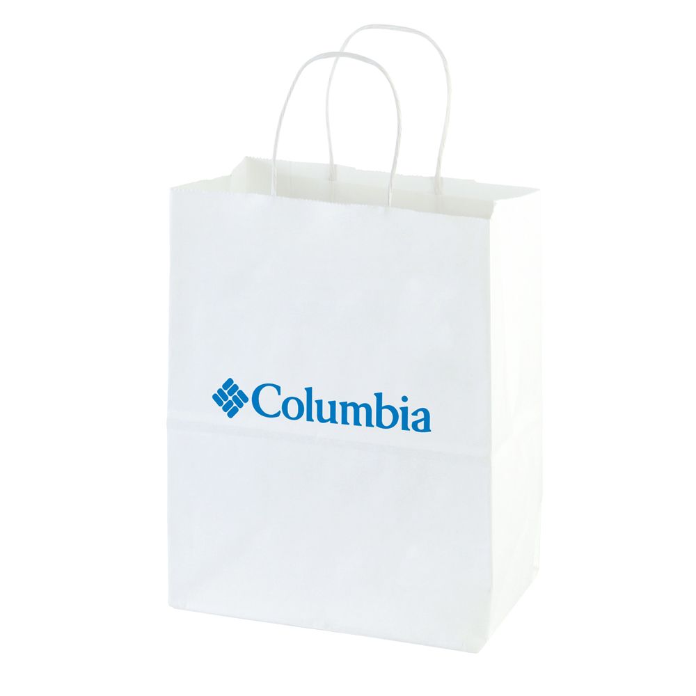 White Kraft - Shopping Bag - 8 x 4-3/4 x 10-3/8"