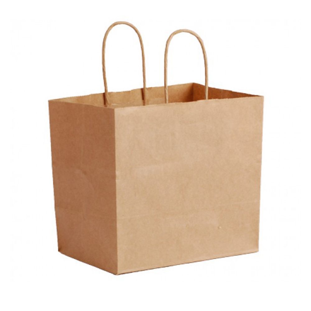 Natural Kraft - Paper Restaurant / Take Out Bag - 8 x 5 x 8"