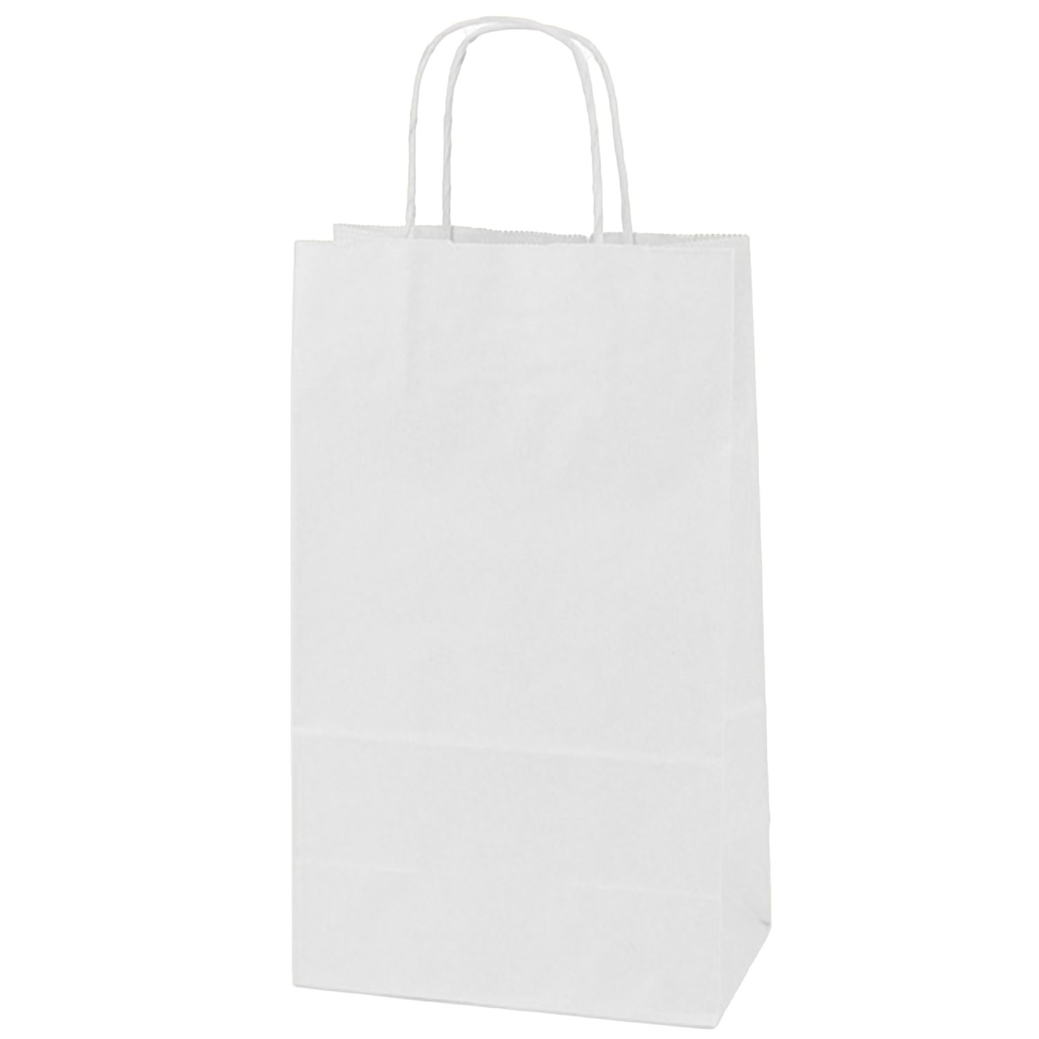 White Kraft - Paper Restaurant / Take Out Bag - 8 x 6 x 14"