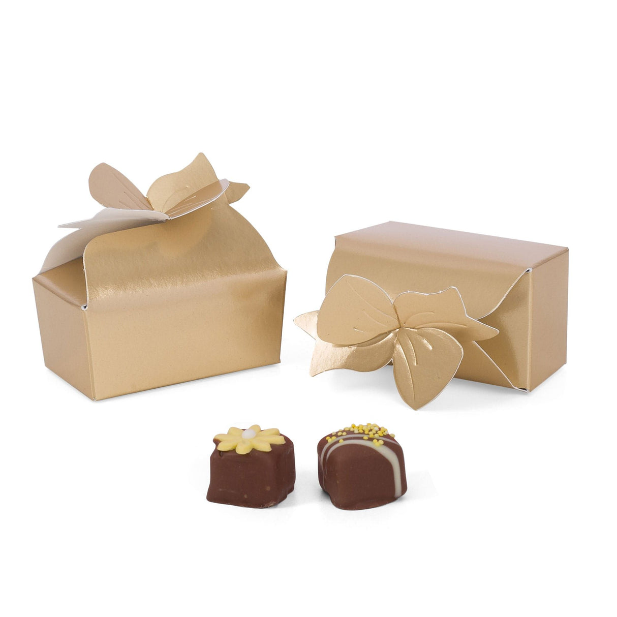 Gold Foil - Bow Top Favor Box - 2-5/8 x 1-1/2 x 1-3/16"