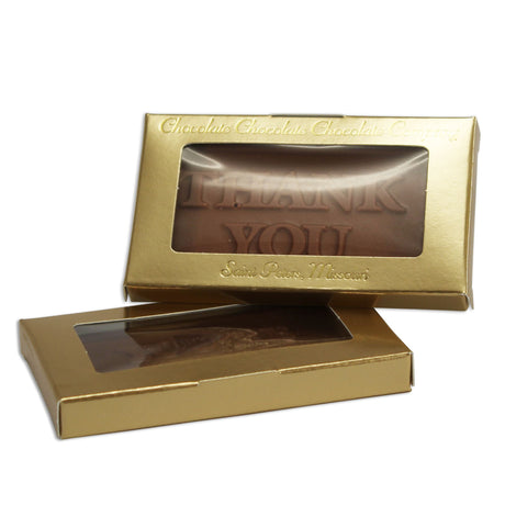 Gold Foil - with Window - Chocolate Bar Favor Box - 3-7/8 x 2-5/16 x 7/16"