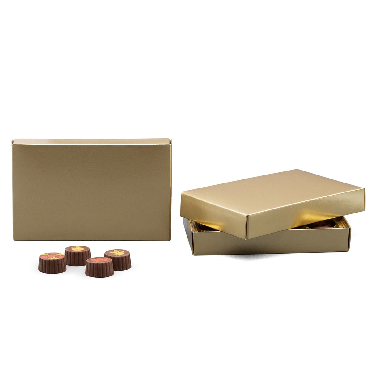 Gold Foil - Candy Box Lid - (1/2 lb) 7-1/8 x 4-1/2 x 1-1/8"