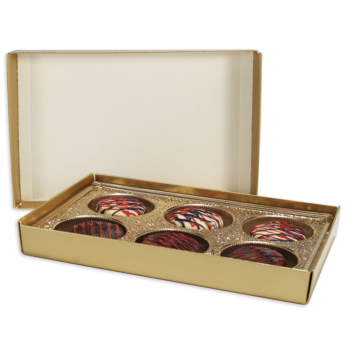 Gold Foil Base - Candy Box Base - (1 lb) 9-3/8 x 6 x 1-1/8"