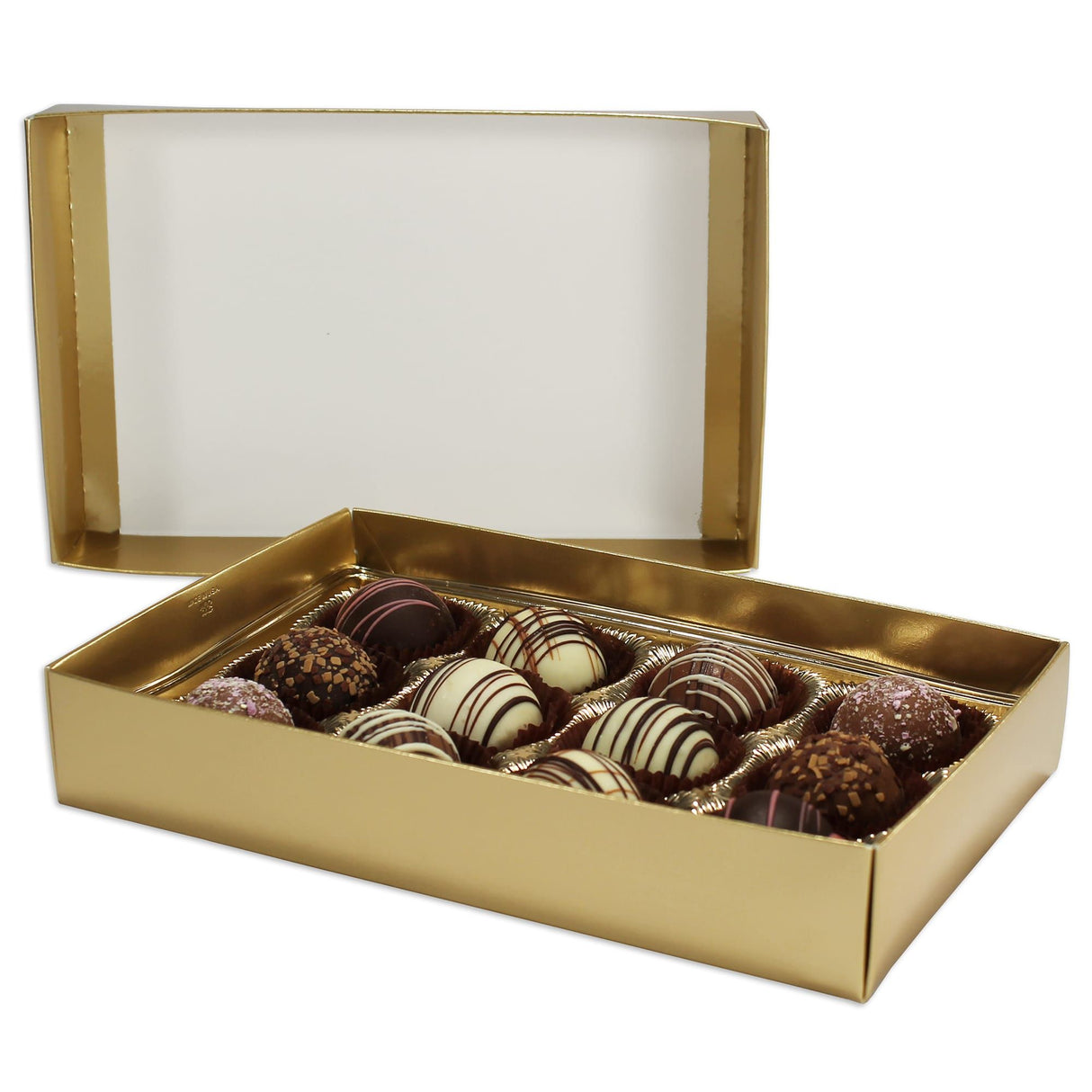 Gold Foil Deep Base - Candy Box Base - (1 lb Deep) 9-3/8 x 6 x 1-5/8"