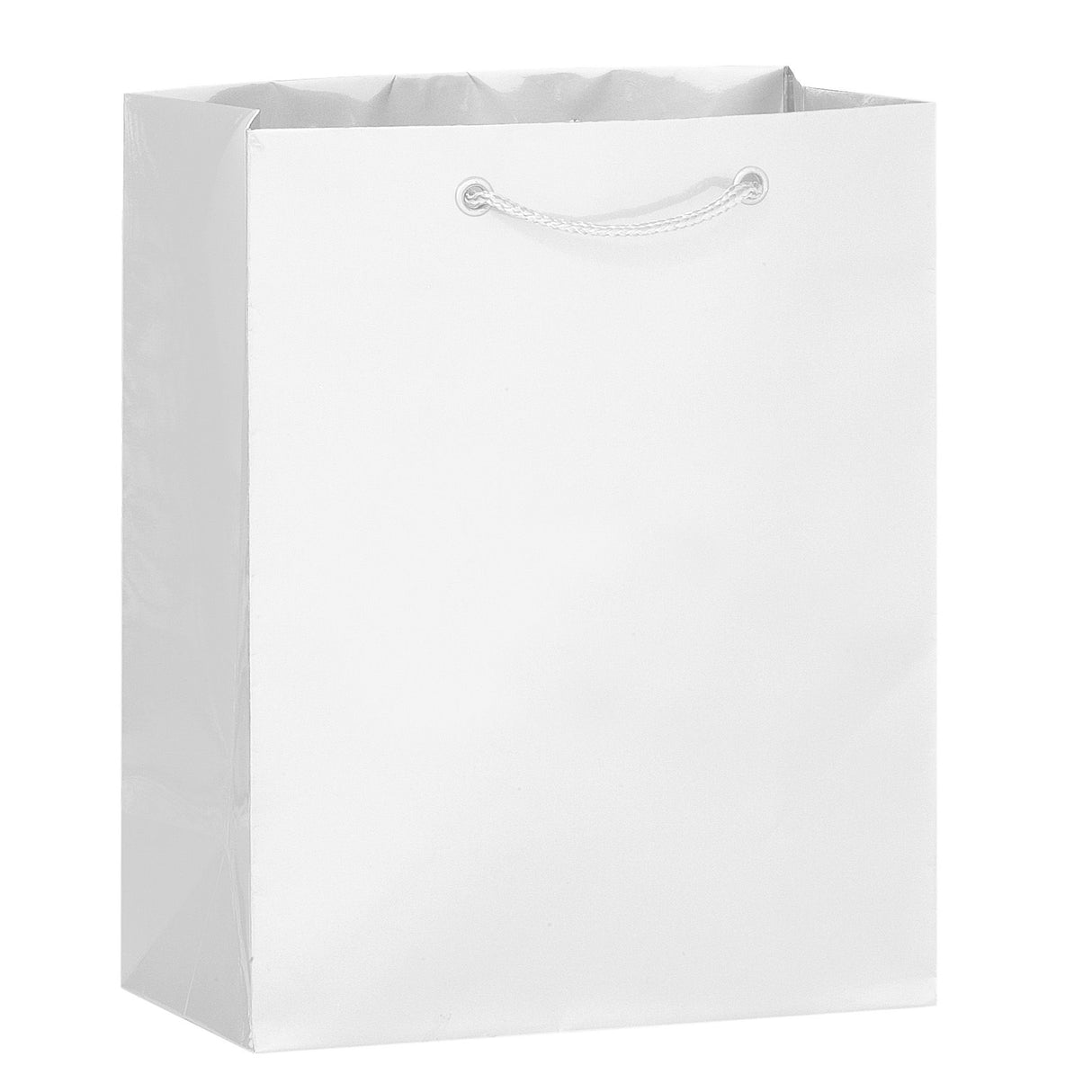 Gloss White - Gloss Euro Tote - 8 x 4 x 10"