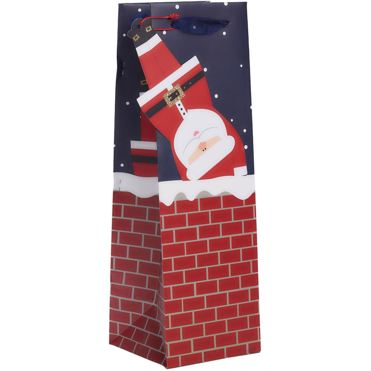 Santa's List - Wine Bag - 4-1/2 x 4-1/2 x 14"