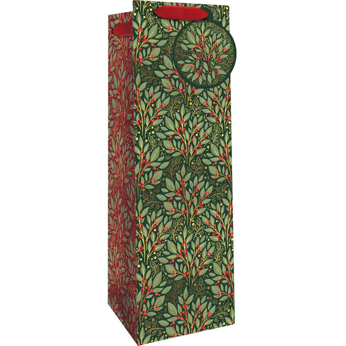 Holly Tapestry - Wine Bag - 4-1/2 x 4-1/2 x 14"