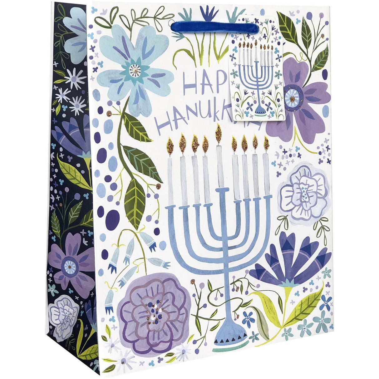 Floral Menorah - Gift Bag - 10 x 5 x 12-1/2"