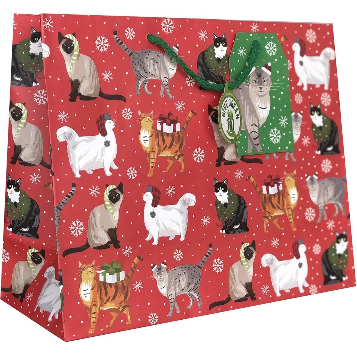 Christmas Cats - Gift Bag - 12-1/2 x 5 x 10"