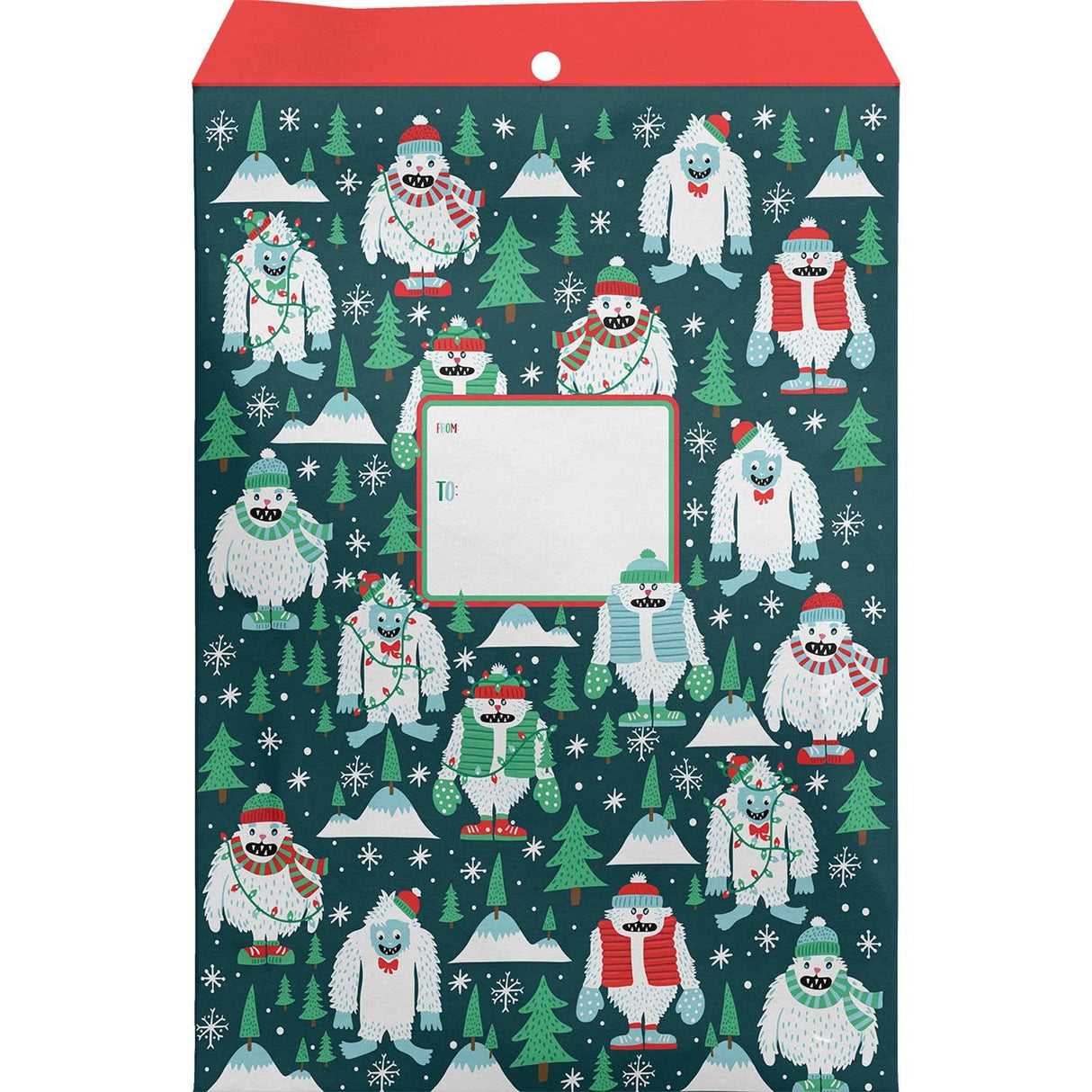 Yeti for the Holidays - Theme Mailing Envelope - 11 x 1/2 x 15-1/2"