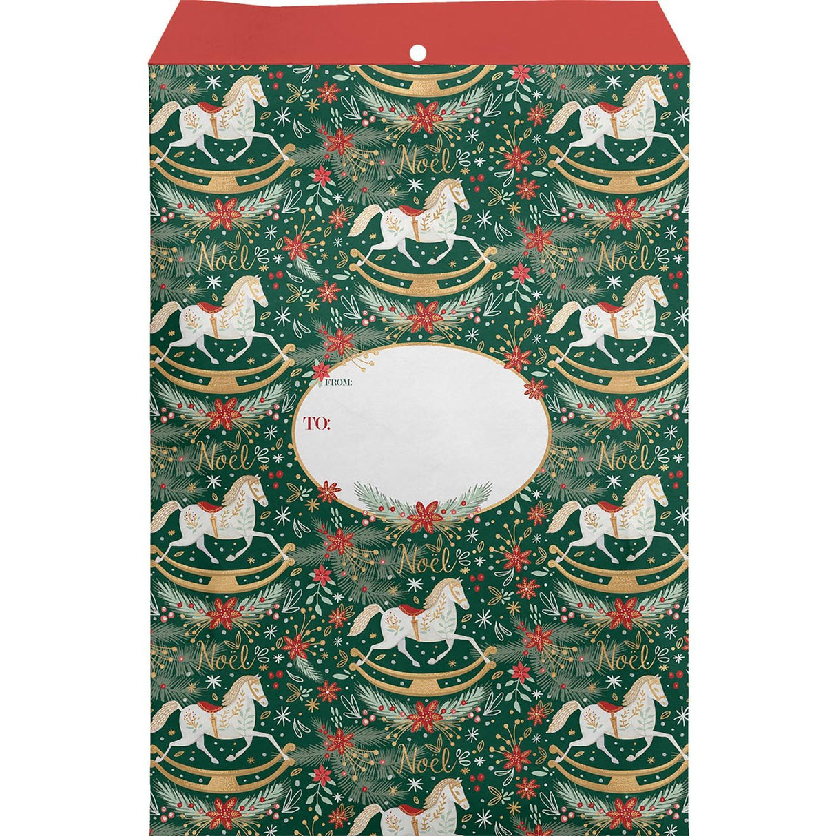 Rocking Horse Noel - Theme Mailing Envelope - 11 x 1/2 x 15-1/2"
