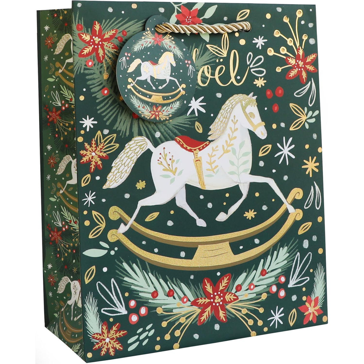 Rocking Horse Noel - Gift Bag - 8 x 4 x 10"