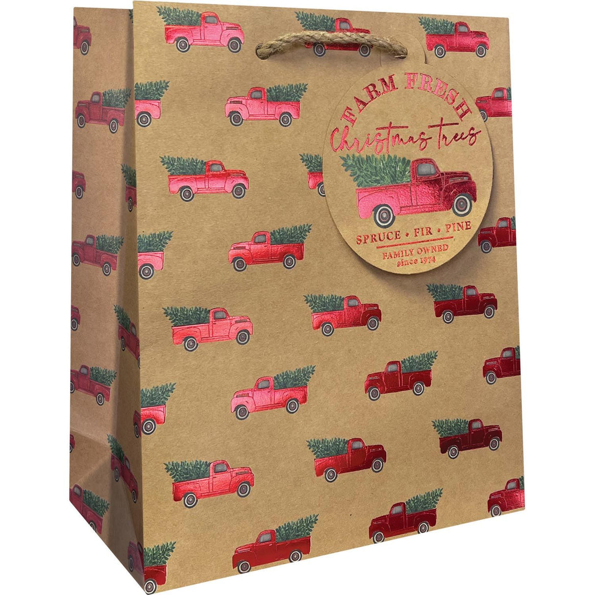 Red Pickup Truck - Gift Bag - 8 x 4 x 10"