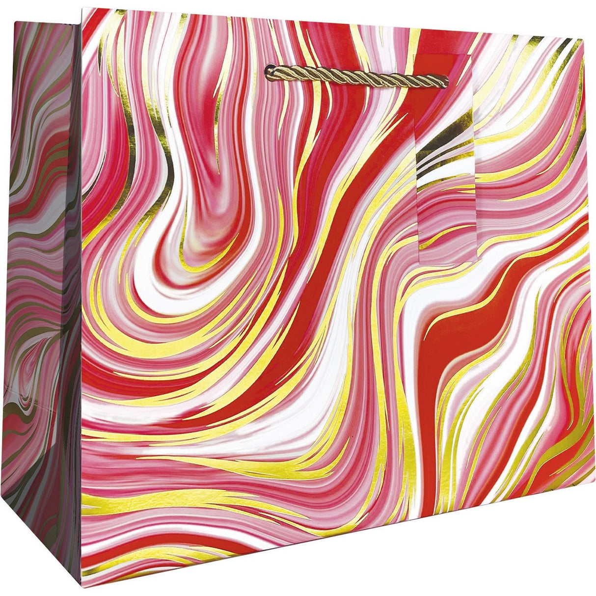 Marbleized Red - Gift Bag - 10 x 4 x 8"